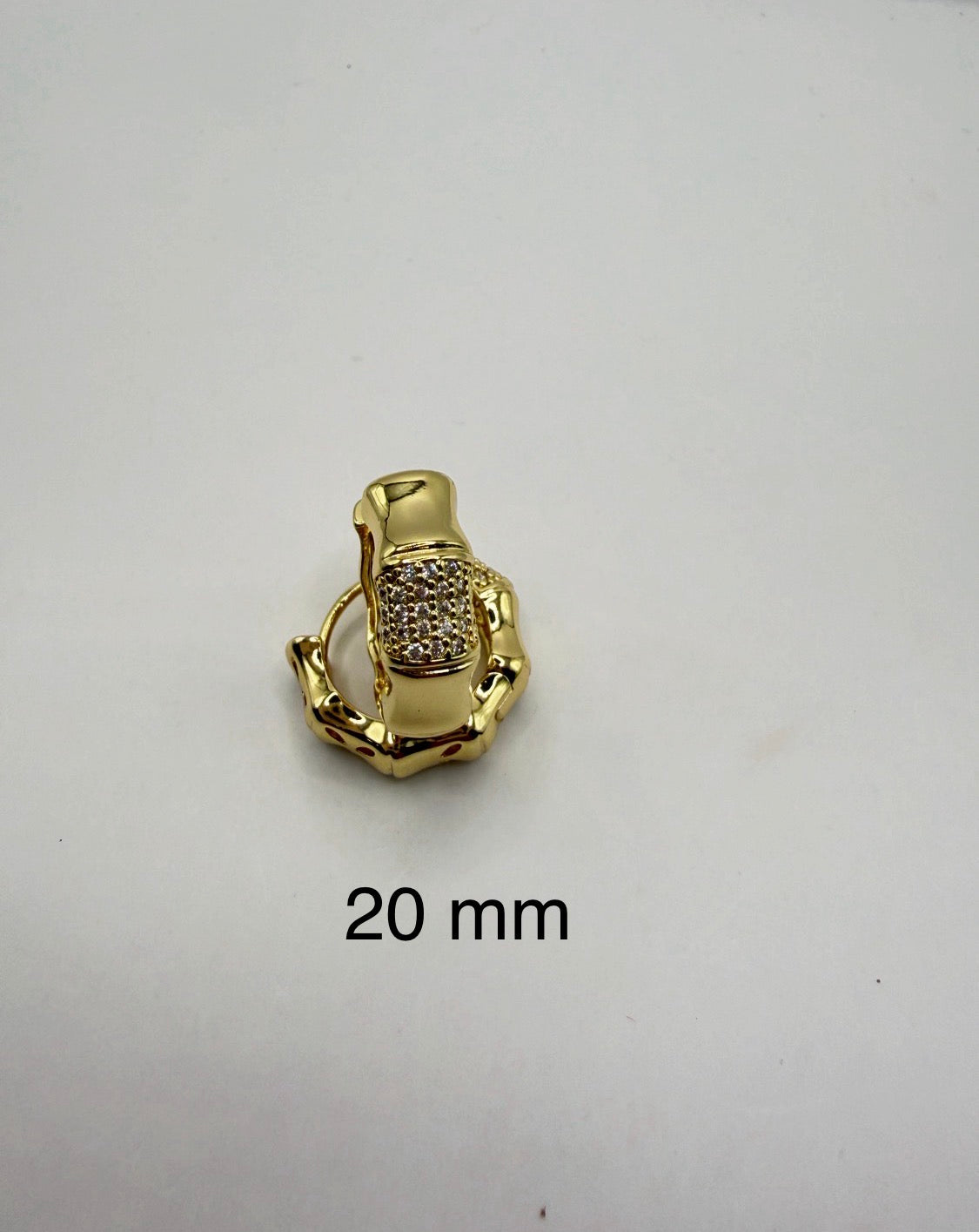 Bamboo Pavé Huggie Earrings