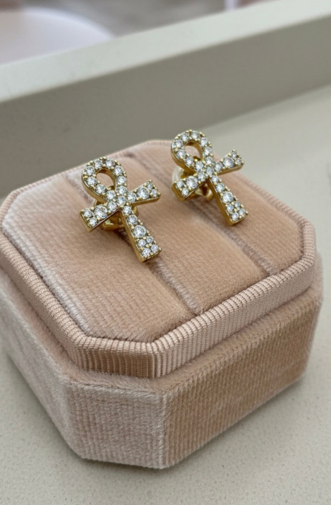 Ankh stud earrings