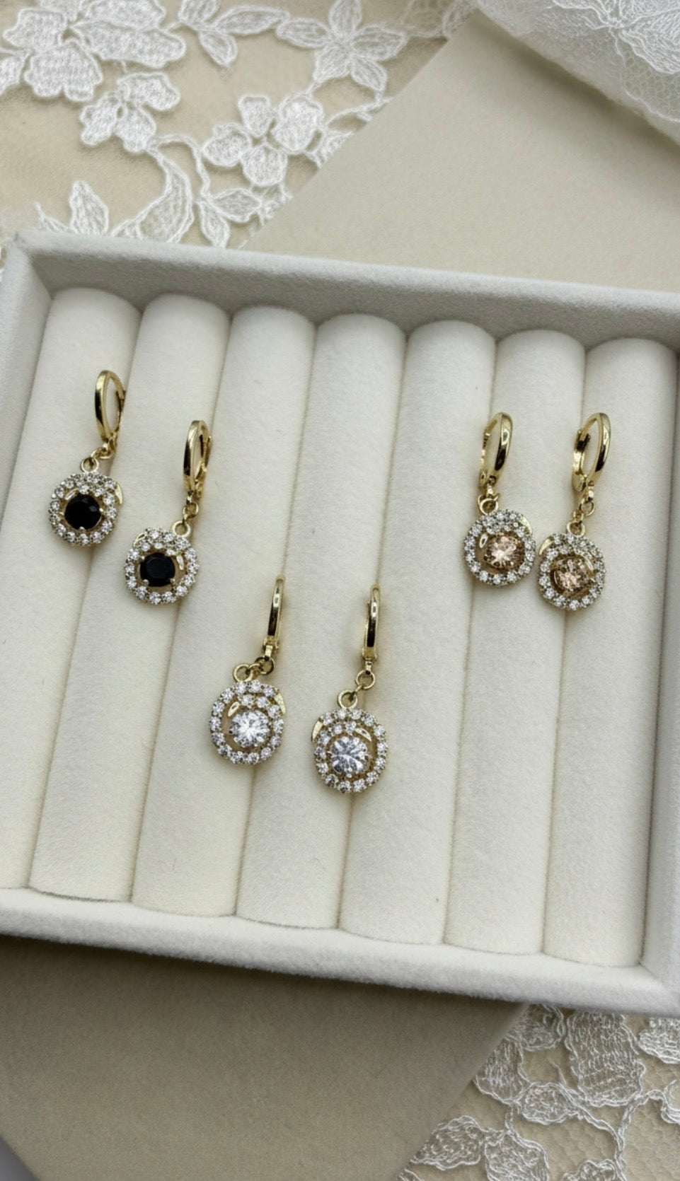 Classic Halo Drop Earrings