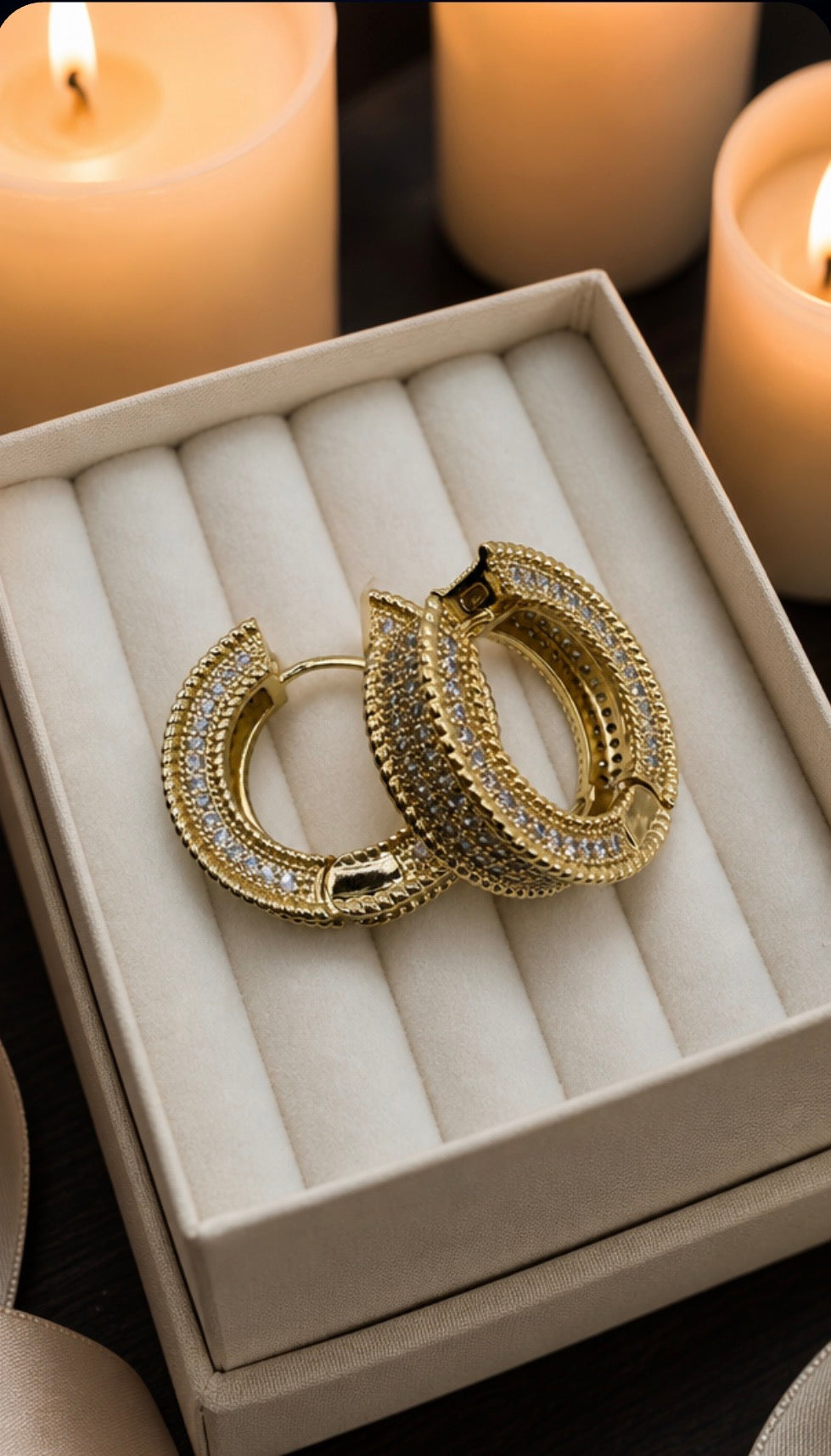 Vintage-Inspired Pavé Hoop Earrings