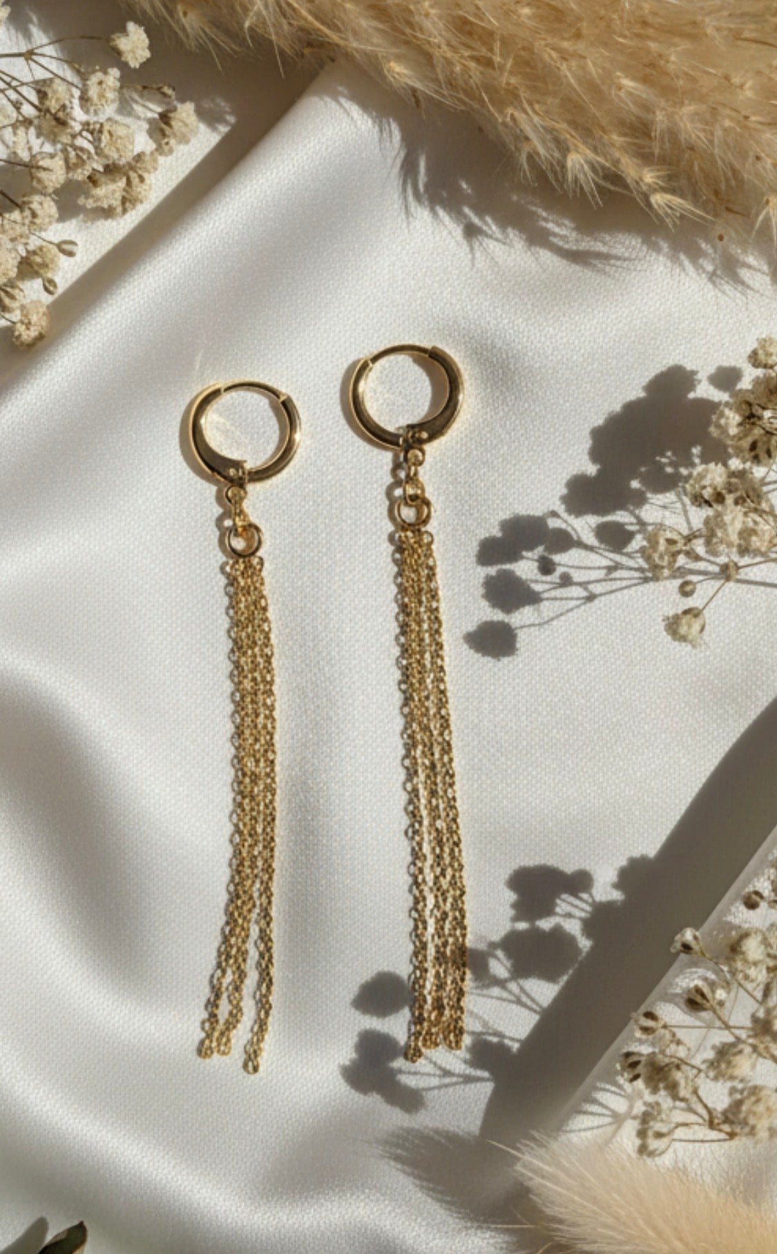 Chain Tassel Hoop Earrings