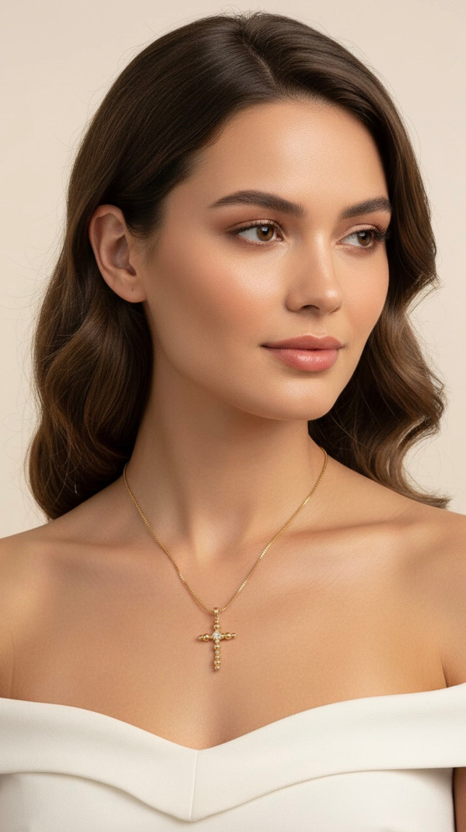 Beaded cross necklace