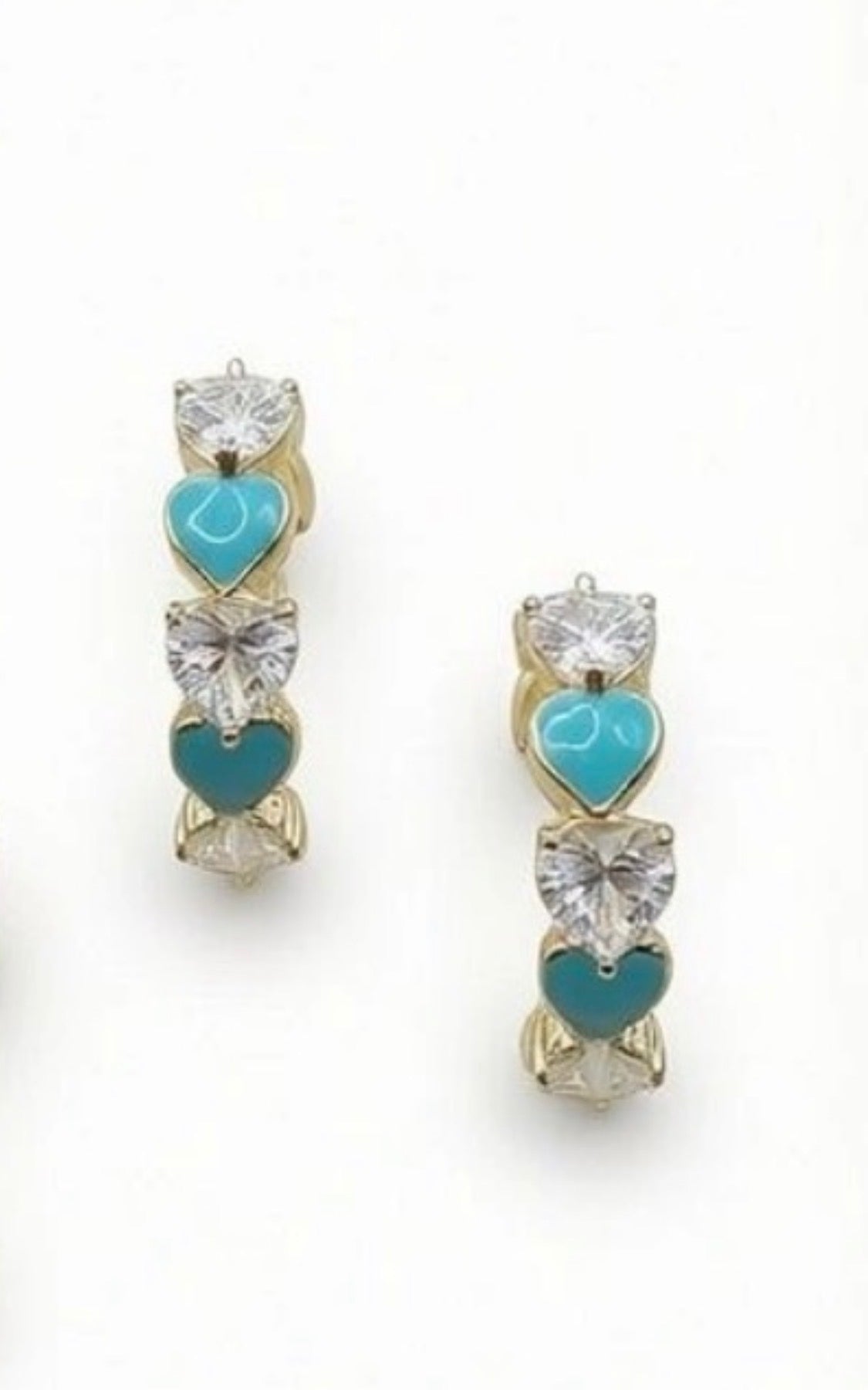 Color Heart Half Hoop Earrings