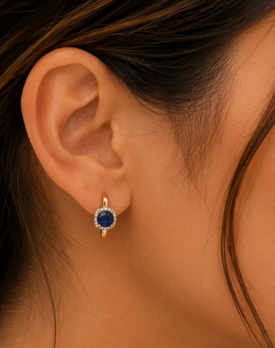 Blue Huggies Earrings