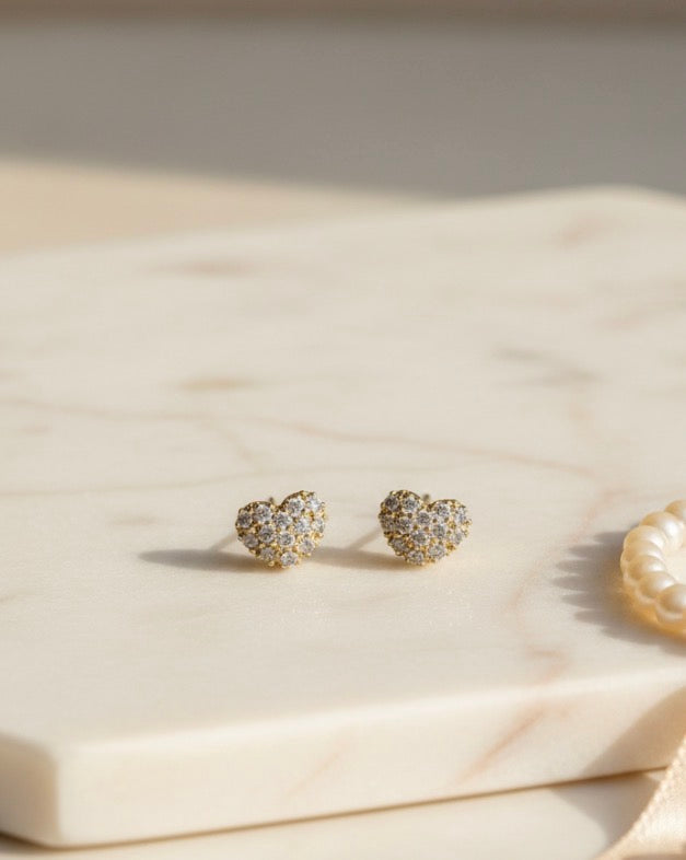 Heart stud earrings