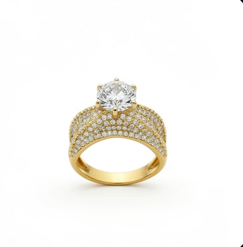 Round zirconia pavé ring