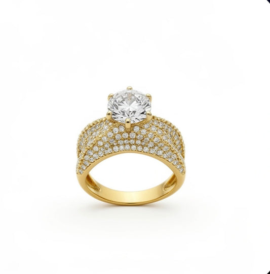 Round zirconia pavé ring