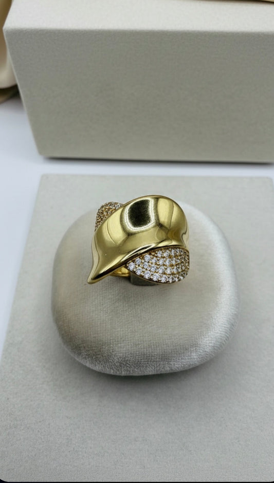 Sculpted Zirconia Statement Ring