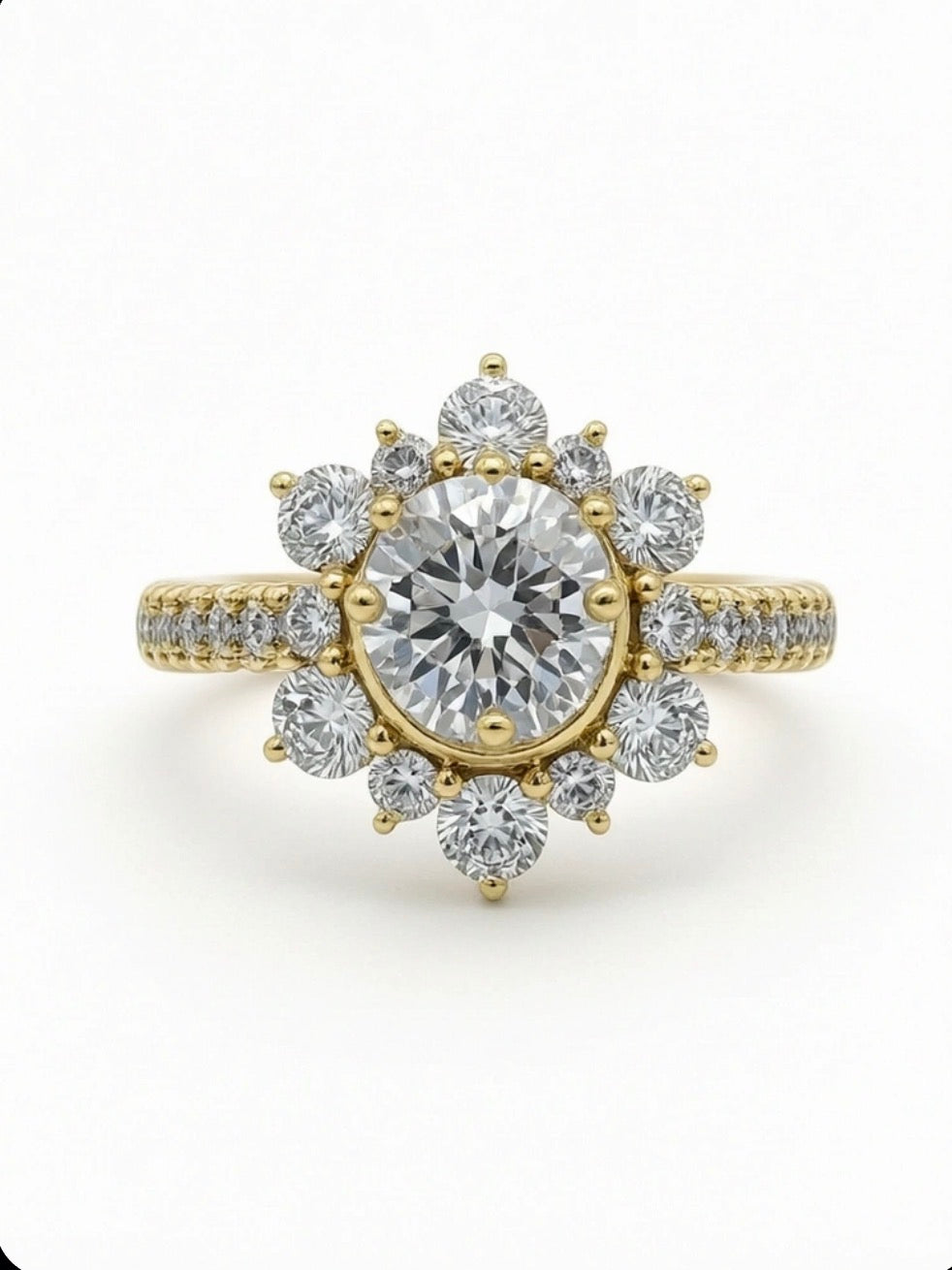 Floral Halo Zirconia Ring