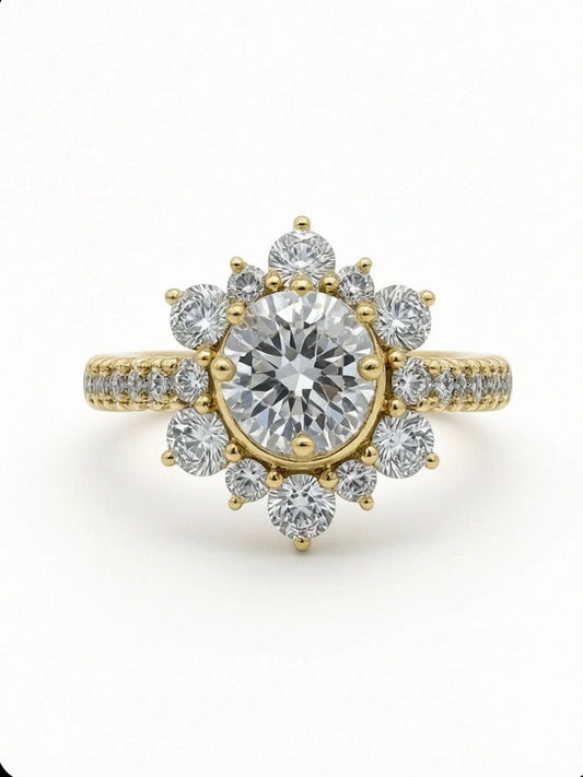 Floral Halo Zirconia Ring