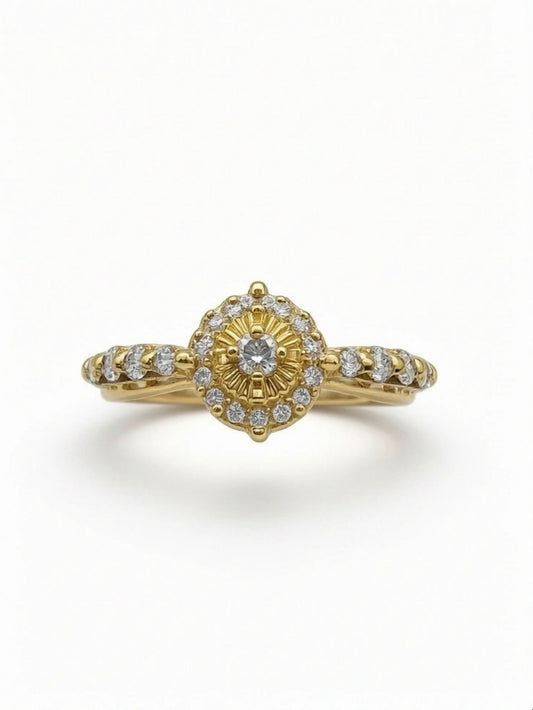 Vintage Halo Zirconia Ring