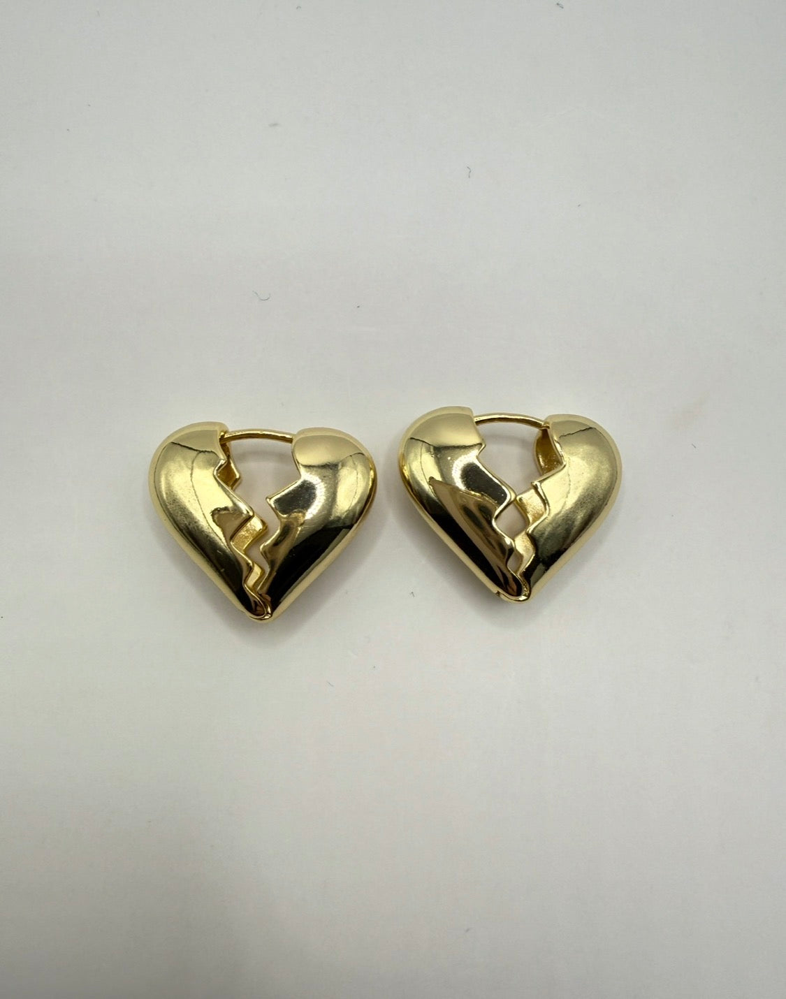 Broken Heart Huggie Earrings