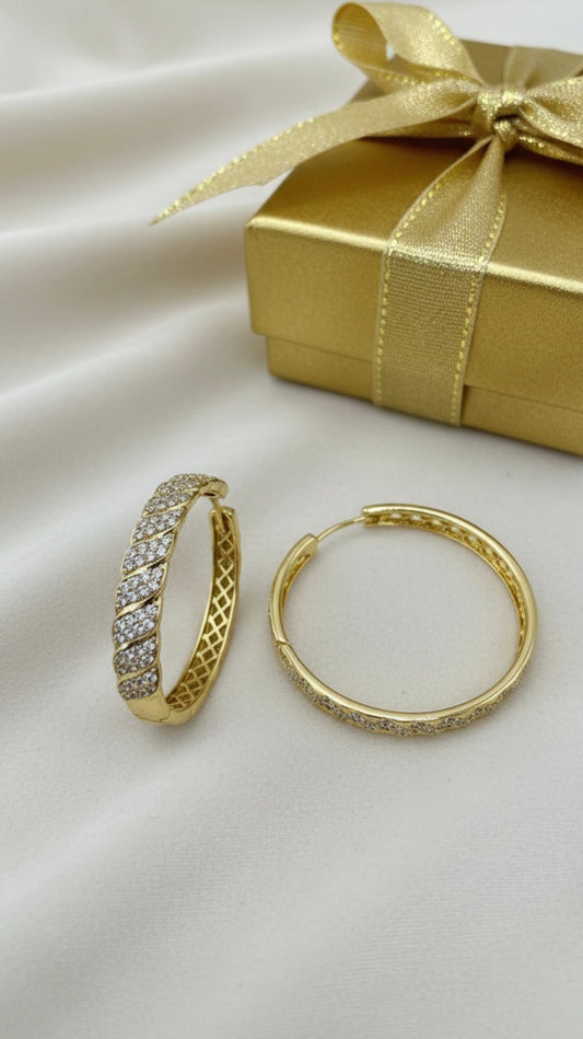 Zirconia Hoop Earrings