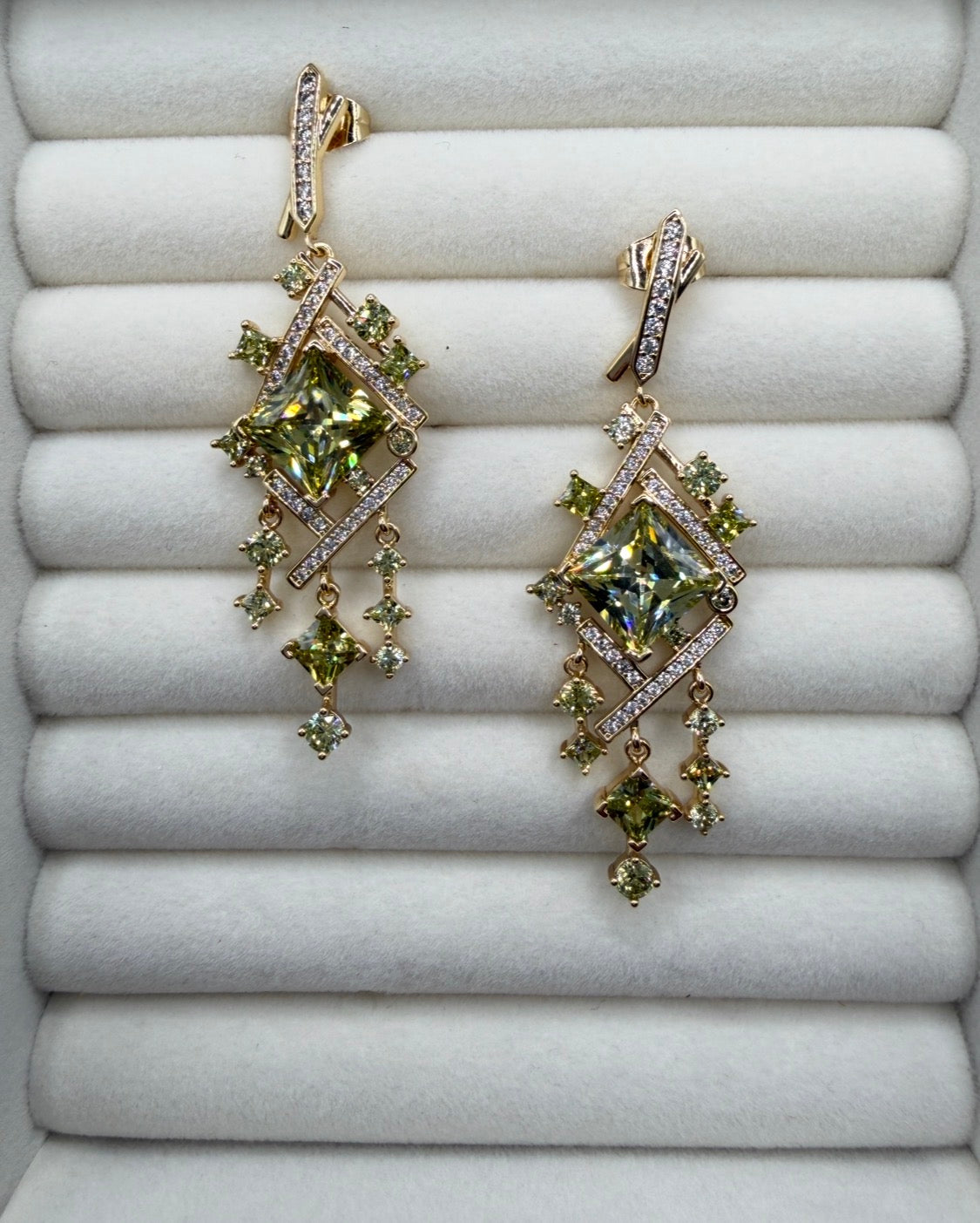 Mint Green Statement Drop Earrings
