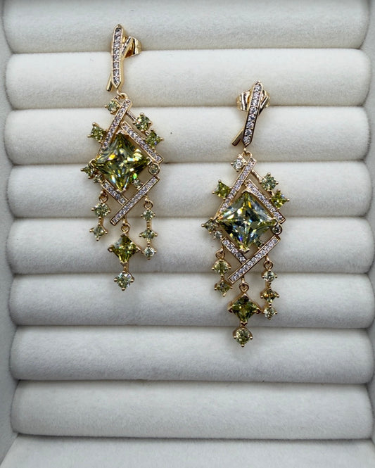 Mint Green Statement Drop Earrings