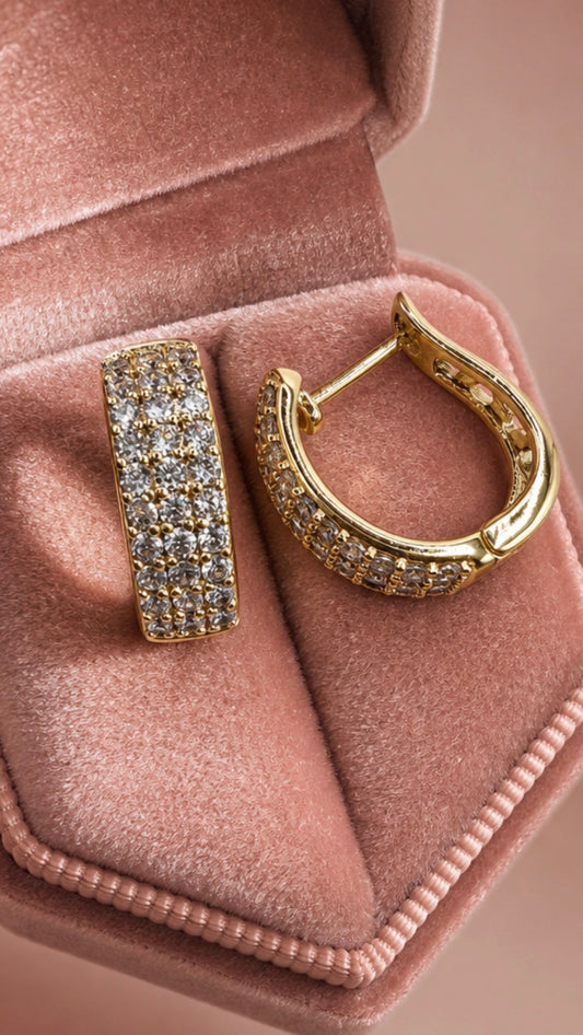 Pavé Zirconia Huggie Earrings