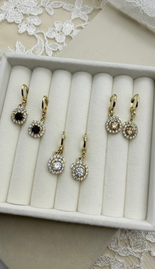 Classic Halo Drop Earrings