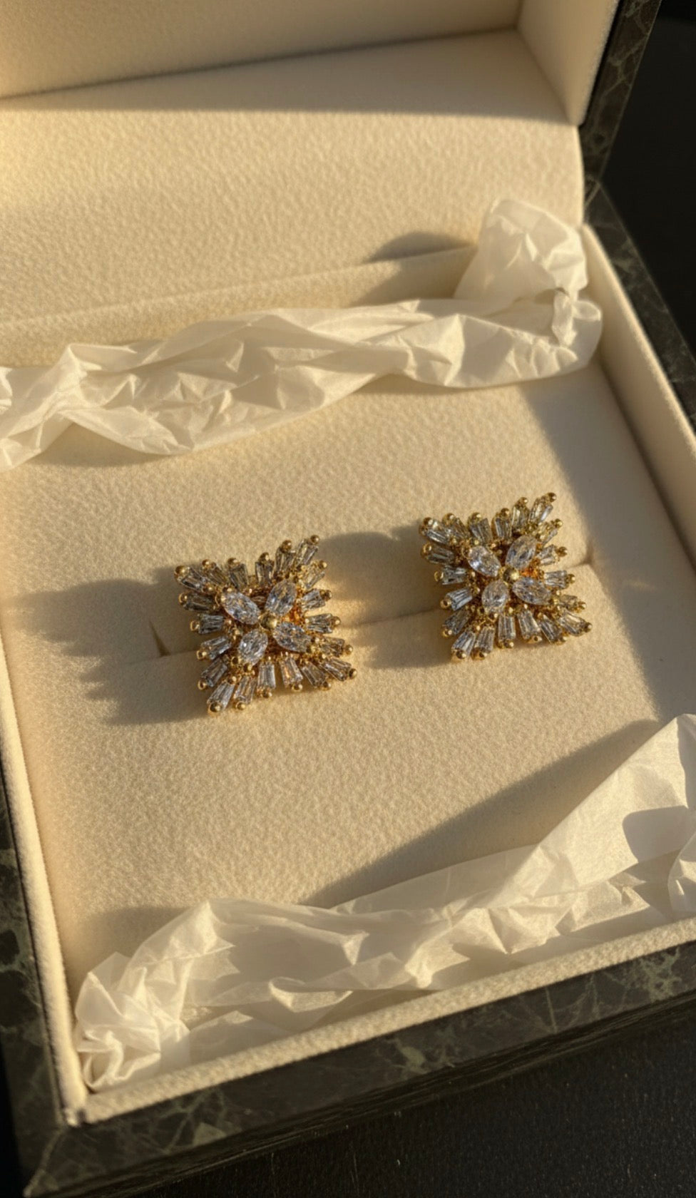 Radiant Zirconia Stud Earrings