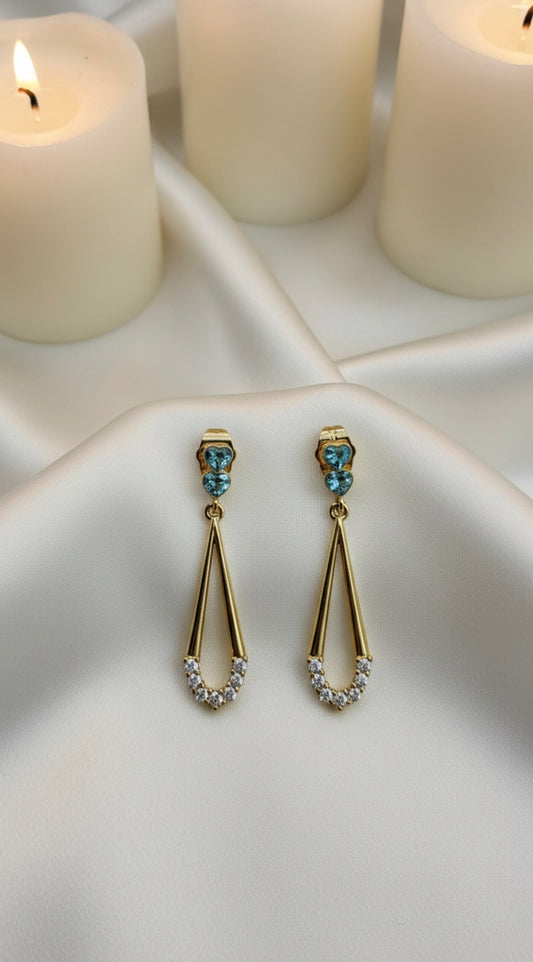 Blue Heart Drop Earrings