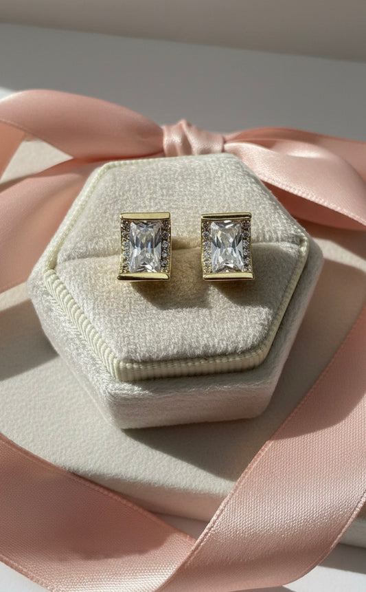 Emerald-Cut Stud Earrings