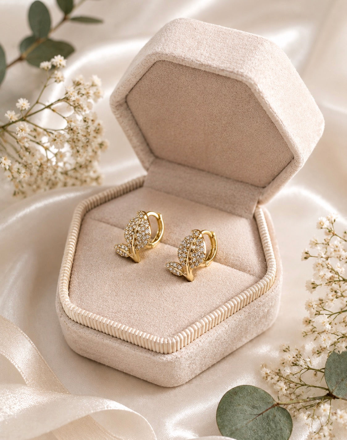 Leaf Huggie Earrings