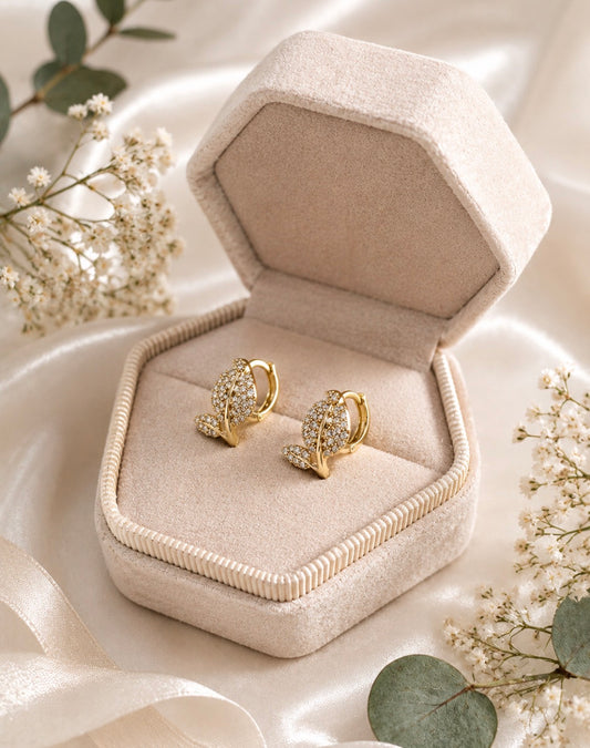 Leaf Huggie Earrings