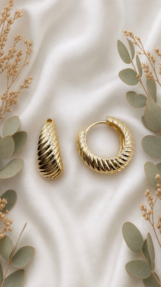 Textured Huggie Earrings