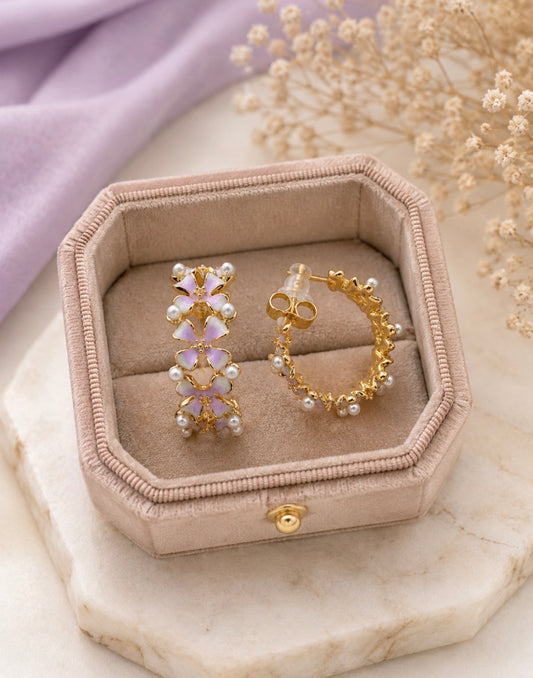 Floral Hoop Earrings