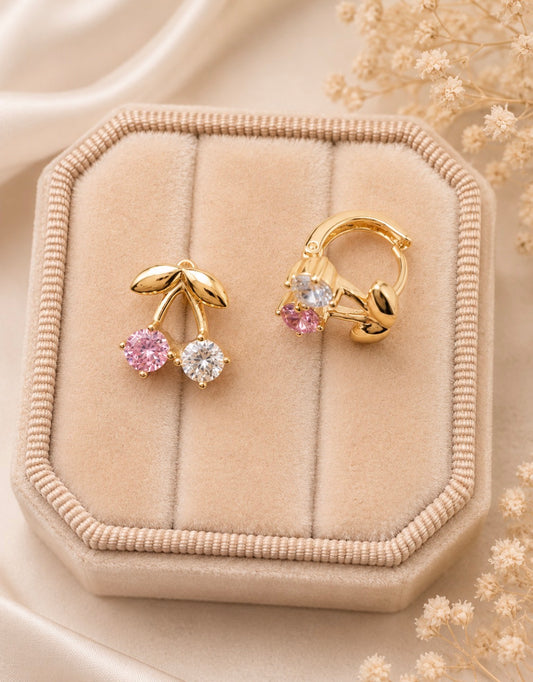 Cherry Huggie Earrings