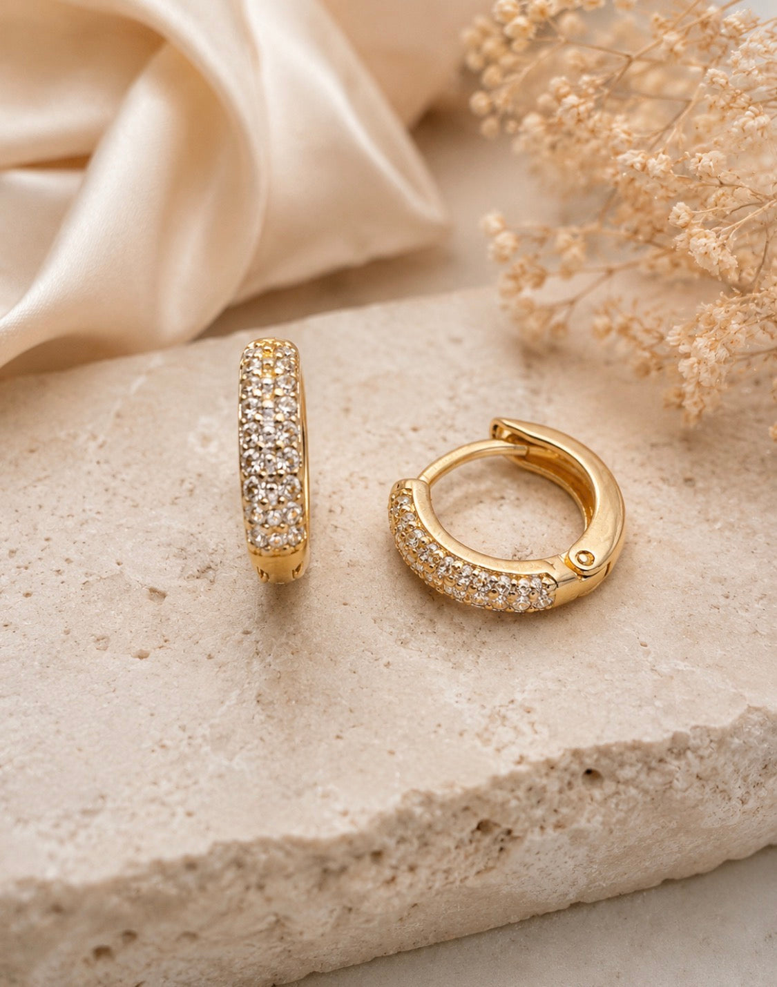 Pavé Mini Huggie Earrings