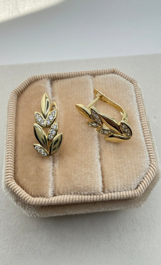 Leaf Huggie Earrings