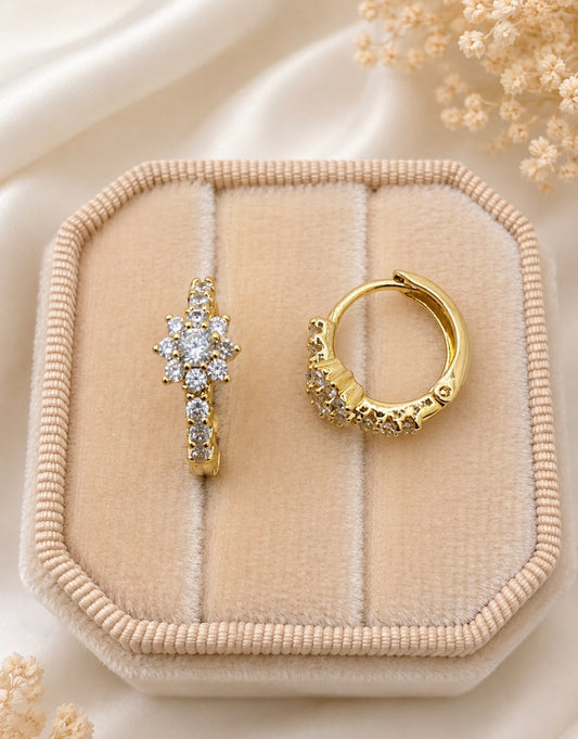 Floral Huggie Earrings