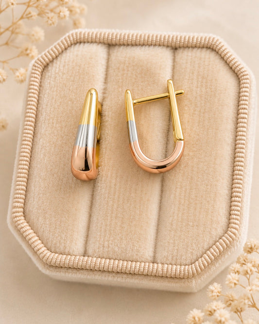 Three-tone Hoop Earrings