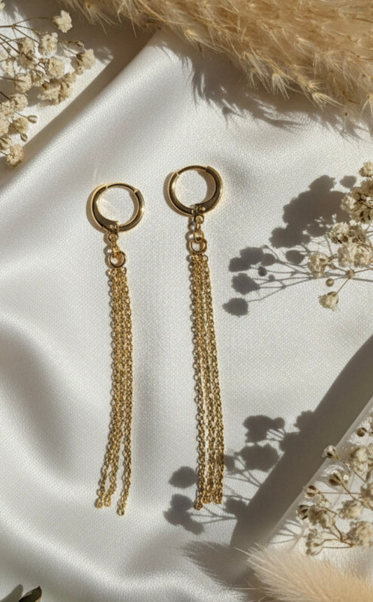 Chain Tassel Hoop Earrings