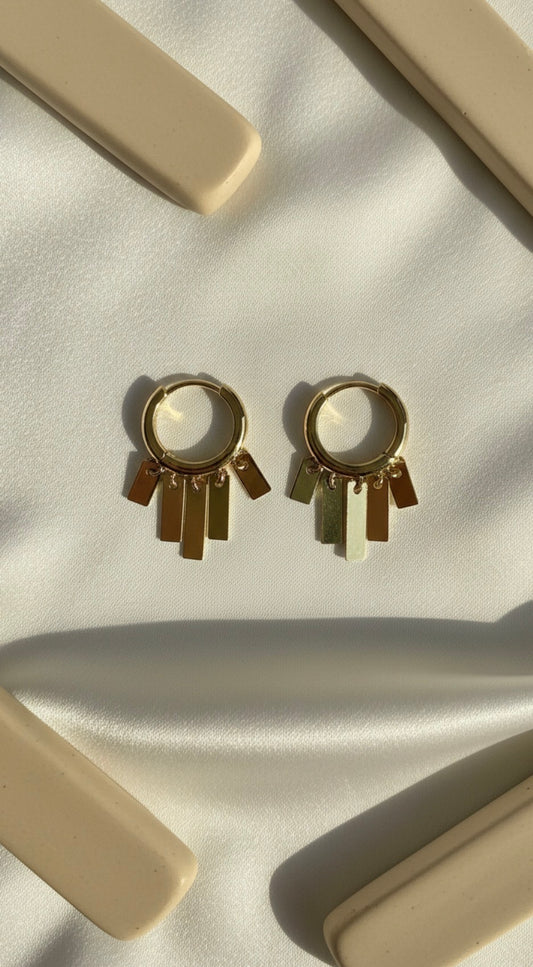 Bar Charm Hoop Earrings