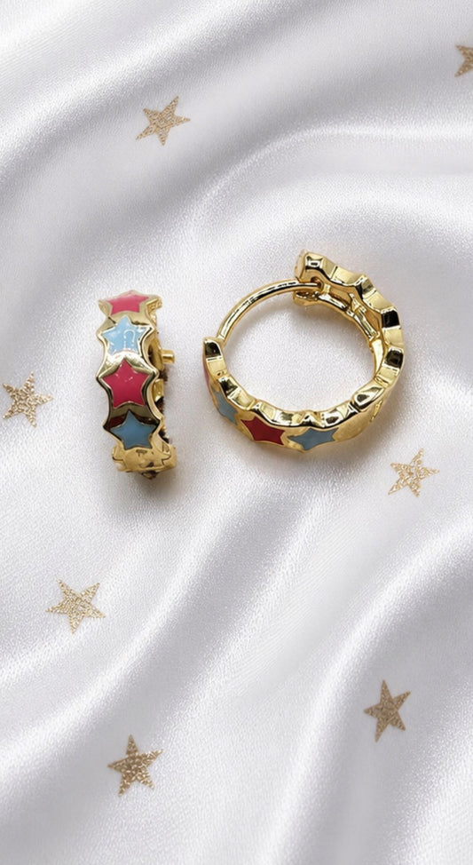 Colorful Star Huggie Earrings