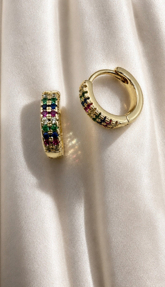 Rainbow Mini Huggie Earrings