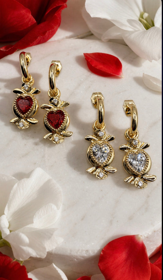 Vintage Heart Drop Earrings