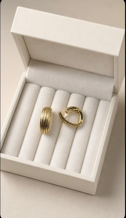 Textured Huggie Hoop Earrings