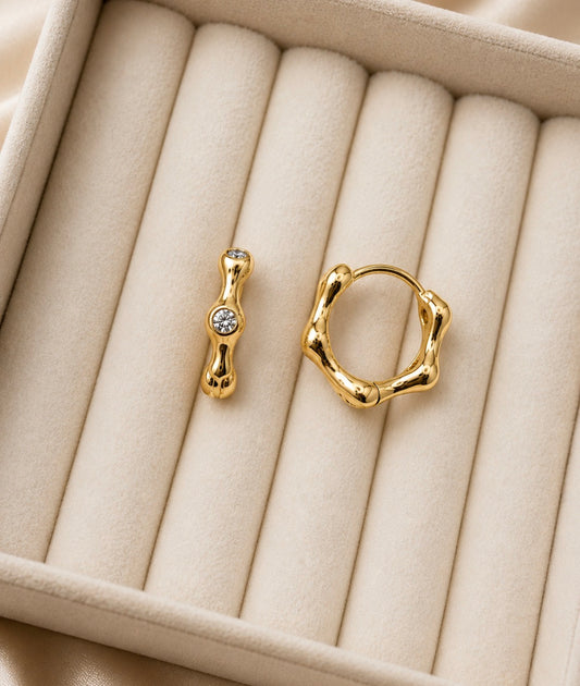 Organic Wave Huggie Earrings