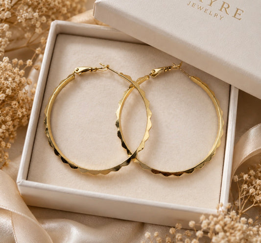 Large Textured Hoop Earrings