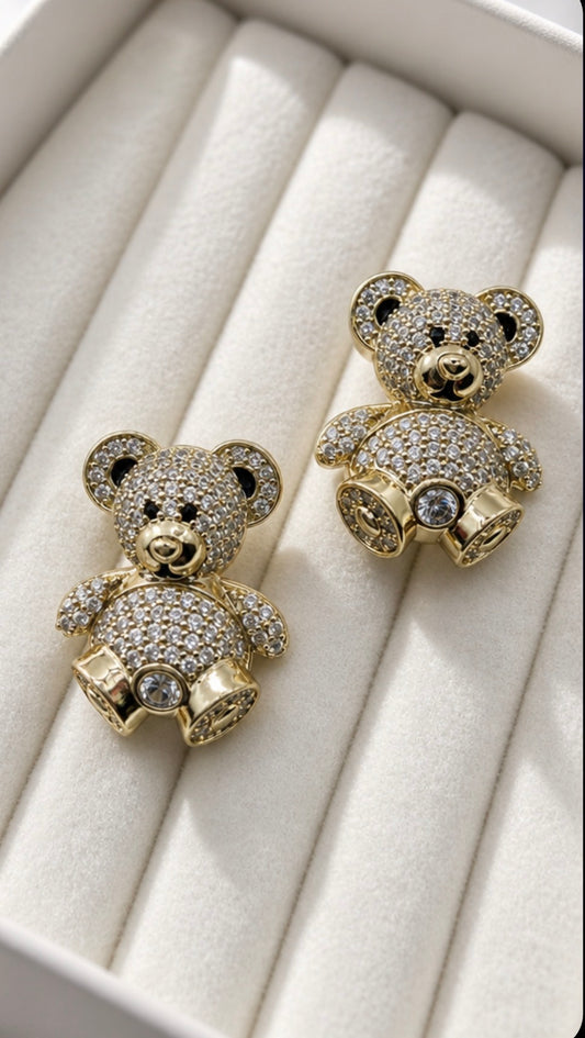 Pavé Teddy Bear Stud Earrings