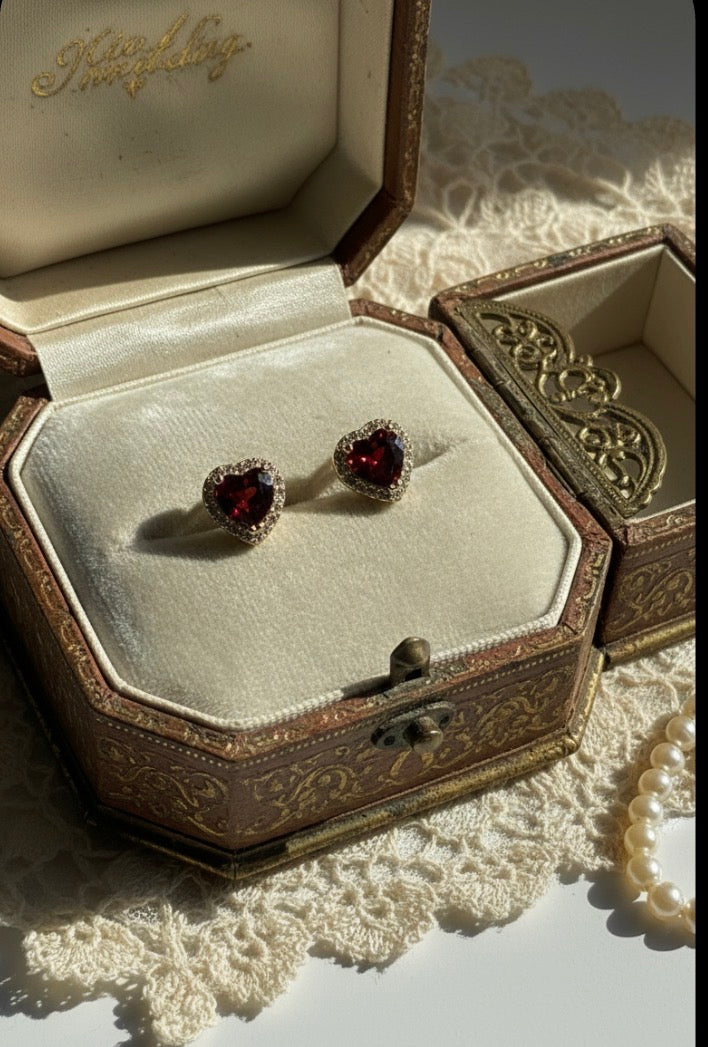 small heart stud earrings