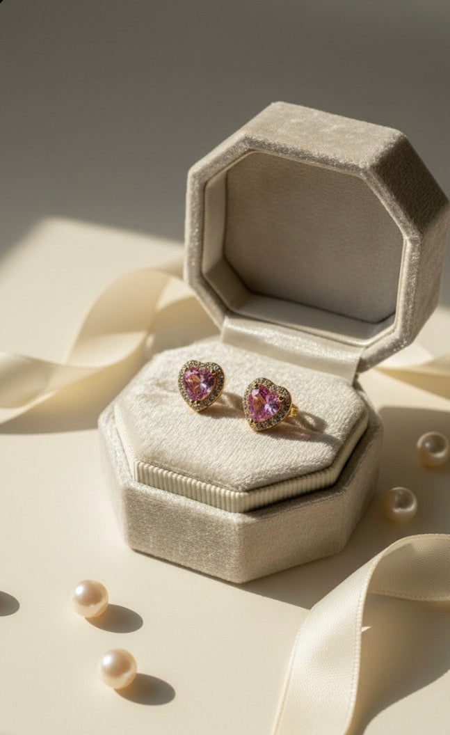 small heart stud earrings