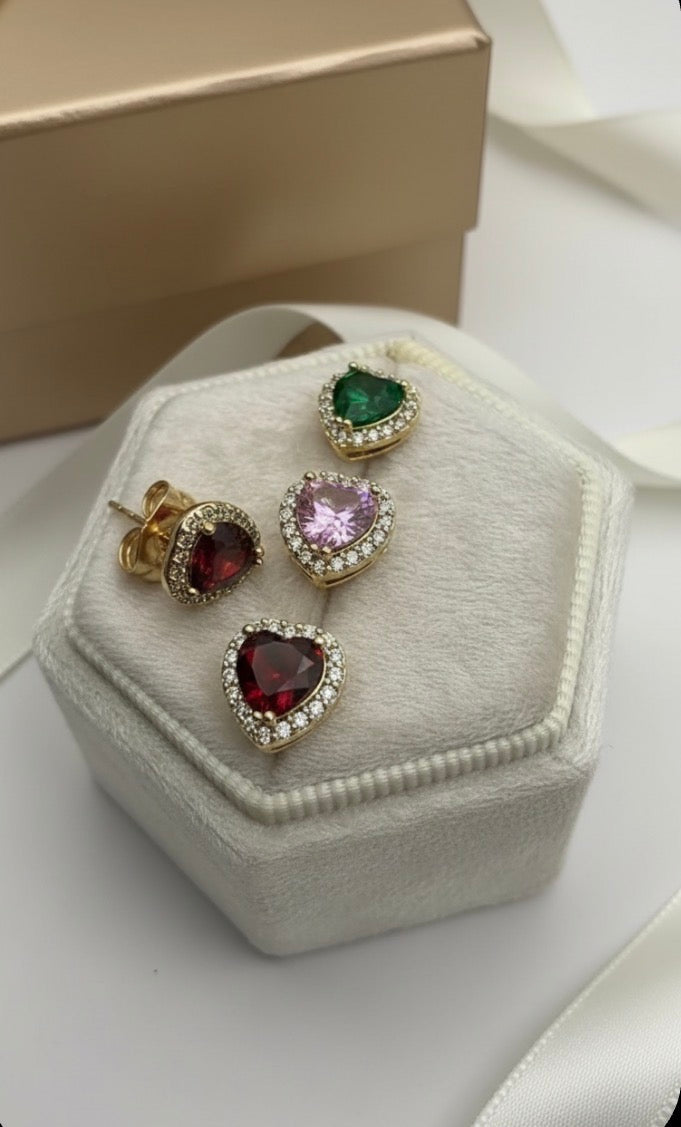 small heart stud earrings