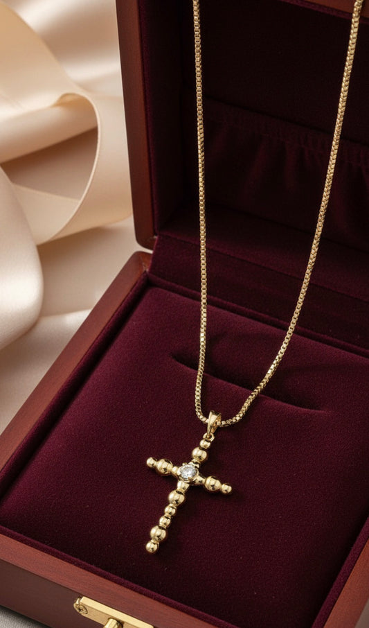 Beaded cross necklace