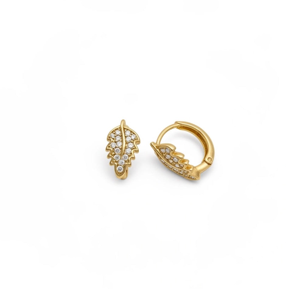 Leaf huggie earrings