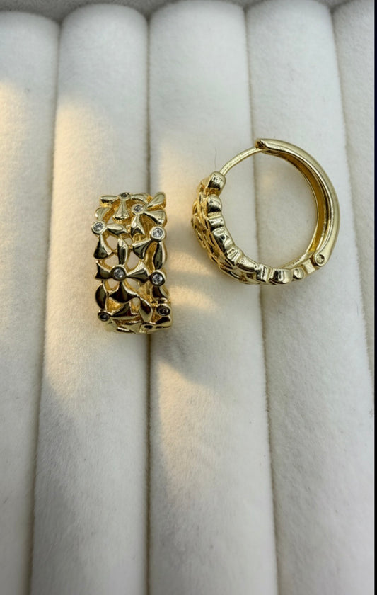 Floral Huggie Earrings