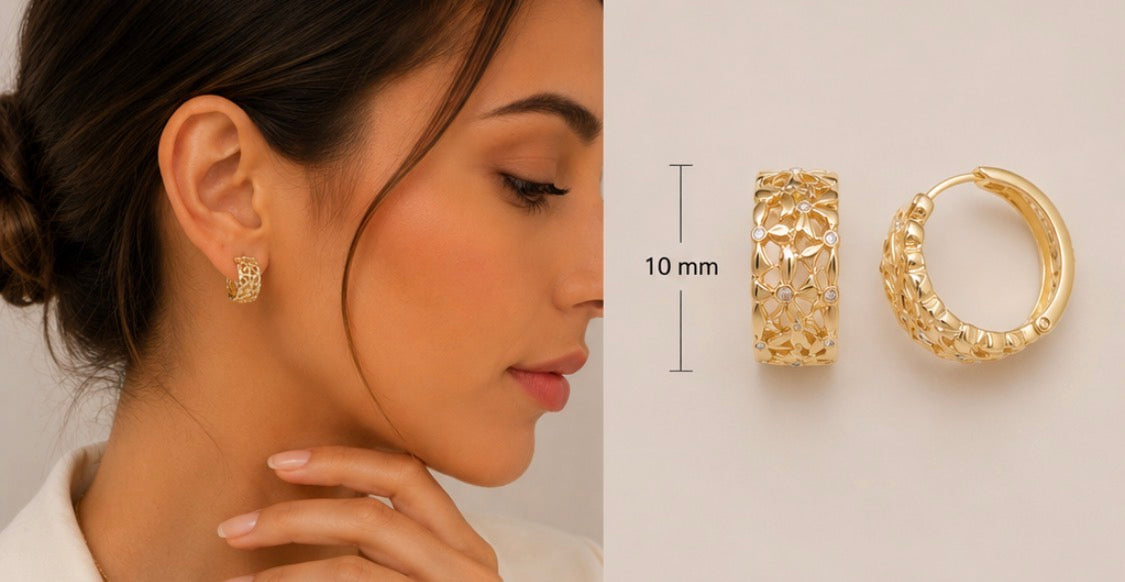 Floral Huggie Earrings