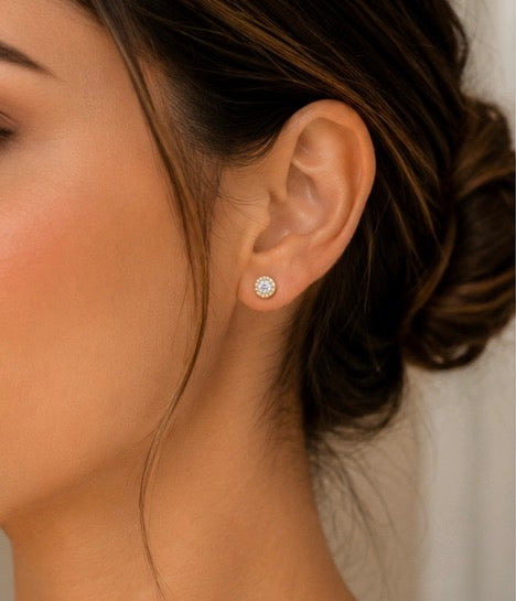 Hallo Stud Earrings